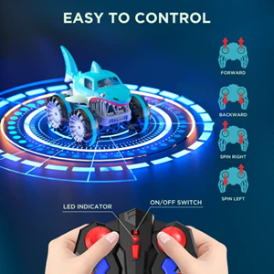 ماشین کنترلی کوسه هیولای آب و خاک مدل 313-989 Amphibious Remote Control Car_اسباب بازی